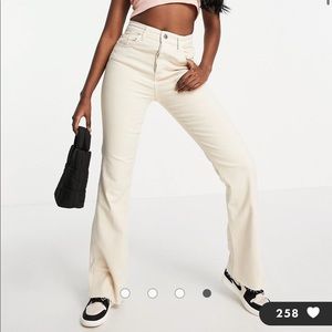 Stradivarius cream flare jeans